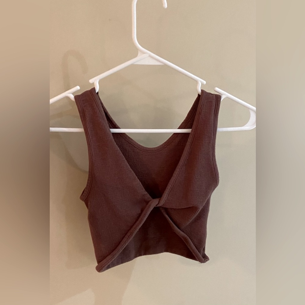Ribbed reversible mauve crop